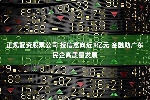 正规配资股票公司 授信意向近3亿元 金融助广东民企高质量发展