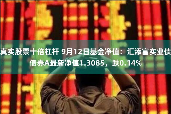 真实股票十倍杠杆 9月12日基金净值：汇添富实业债债券A最新净值1.3085，跌0.14%