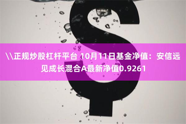 \正规炒股杠杆平台 10月11日基金净值：安信远见成长混合A