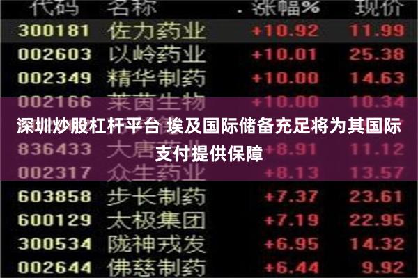 深圳炒股杠杆平台 埃及国际储备充足将为其国际支付提供保障