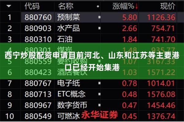 西宁炒股配资申请目前河北、山东和江苏等主要港口已经开始集港