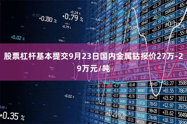 股票杠杆基本提交9月23日国内金属钴报价27万-29万元/吨